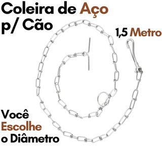 Corrente para Cachorro Reforçada Grossa e Fina Coleira Resistente Metal Ferro Aço Guia Cão Pet Gato em Oferta na Shopee