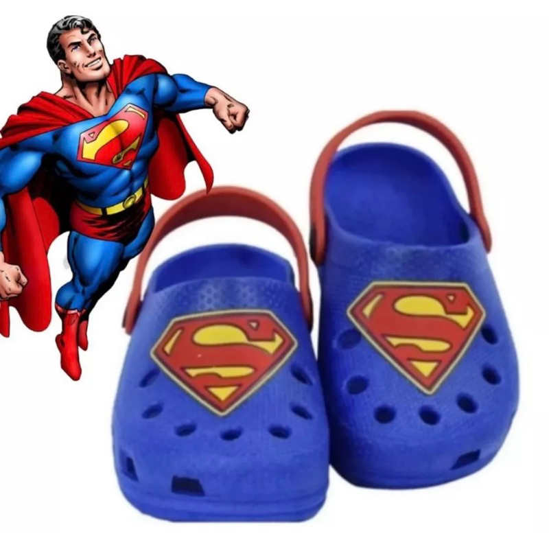 Babuche Infanil Menino Super Men Emborrachado Leve Macio