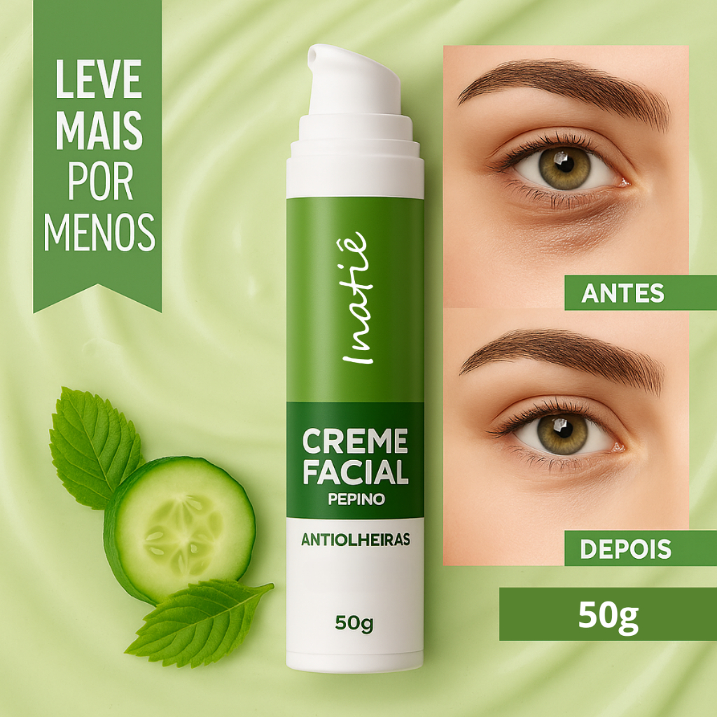 Creme Facial Antiolheiras Linha Pepino Colágeno Dia E Noite Todo Tipo De Pele 50g
