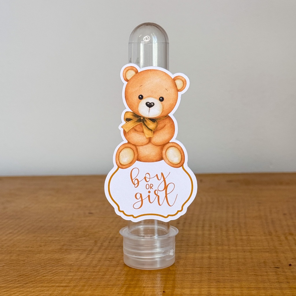 30 Apliques para Tubete CHÁ REVELAÇÃO - Festa infantil - Lembrancinhas personalizadas