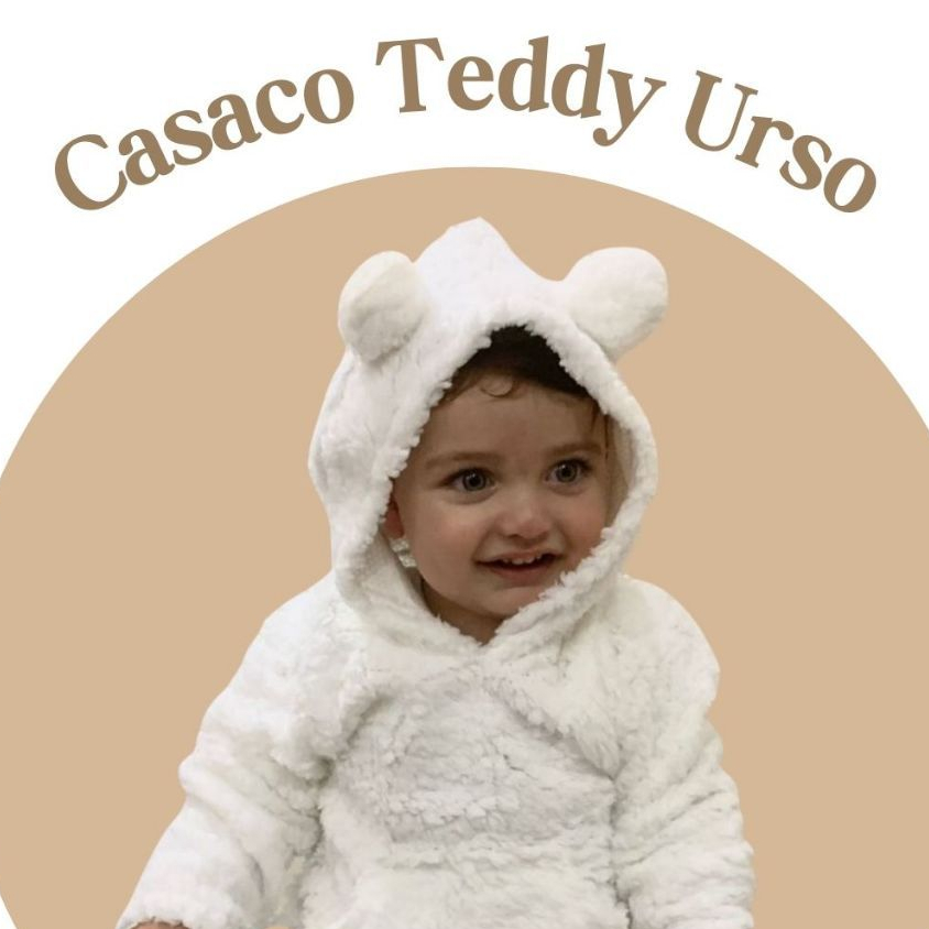 Casaco teddy de para bebe unisex Menino menina pelinho carneirinho quentinho com touca tedy inverno Frio infantil Blusa