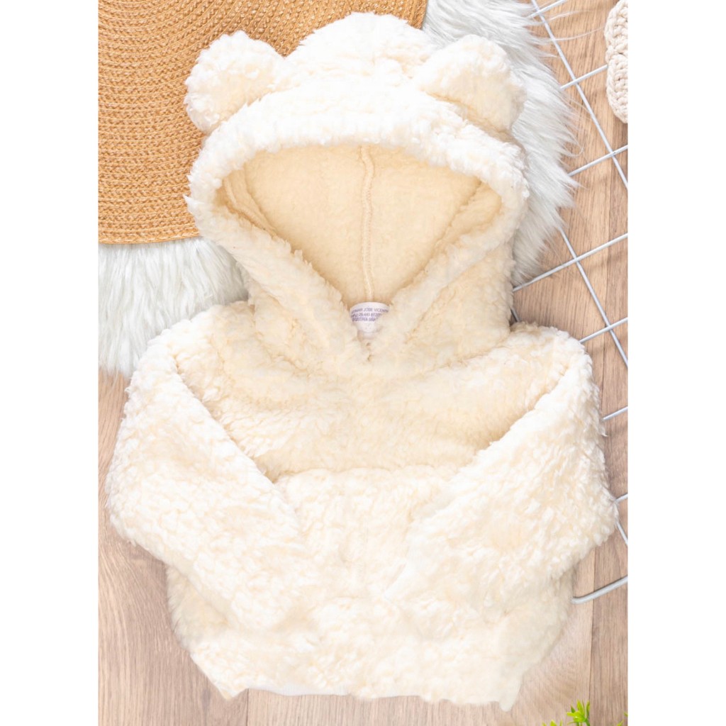 Casaco  Roupa infantil Feminino Jaqueta frio TOUCA feminina Quentinho teddy capuz casaco i...