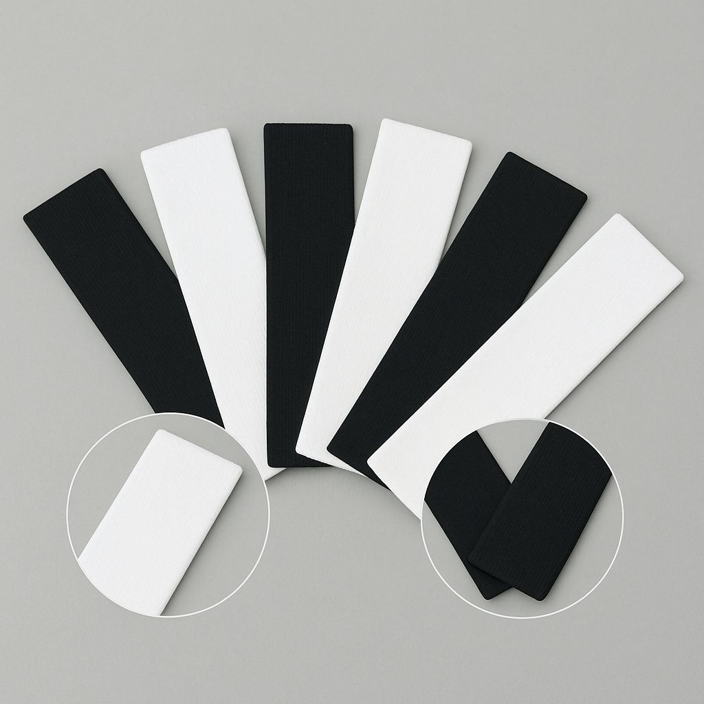 Kit de Faixas de Cabelo para Academia e Esportes - Cores Branco e Preto