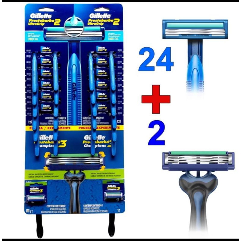 Aparelho barbear Prestobarba ultra grip gts 2 Prestobarba 3 lâminas