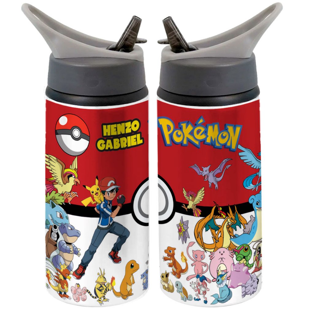 Garrafa Pokémon Pokébola Infantil Squeeze Estilo Trainer. em Oferta na Shopee