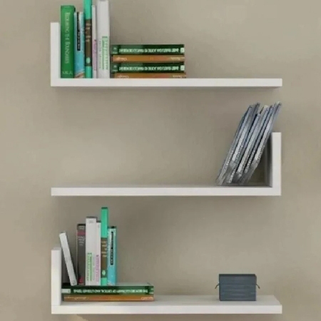 KIT 3 PRATELEIRAS EM L com furação para ser colocado na parede