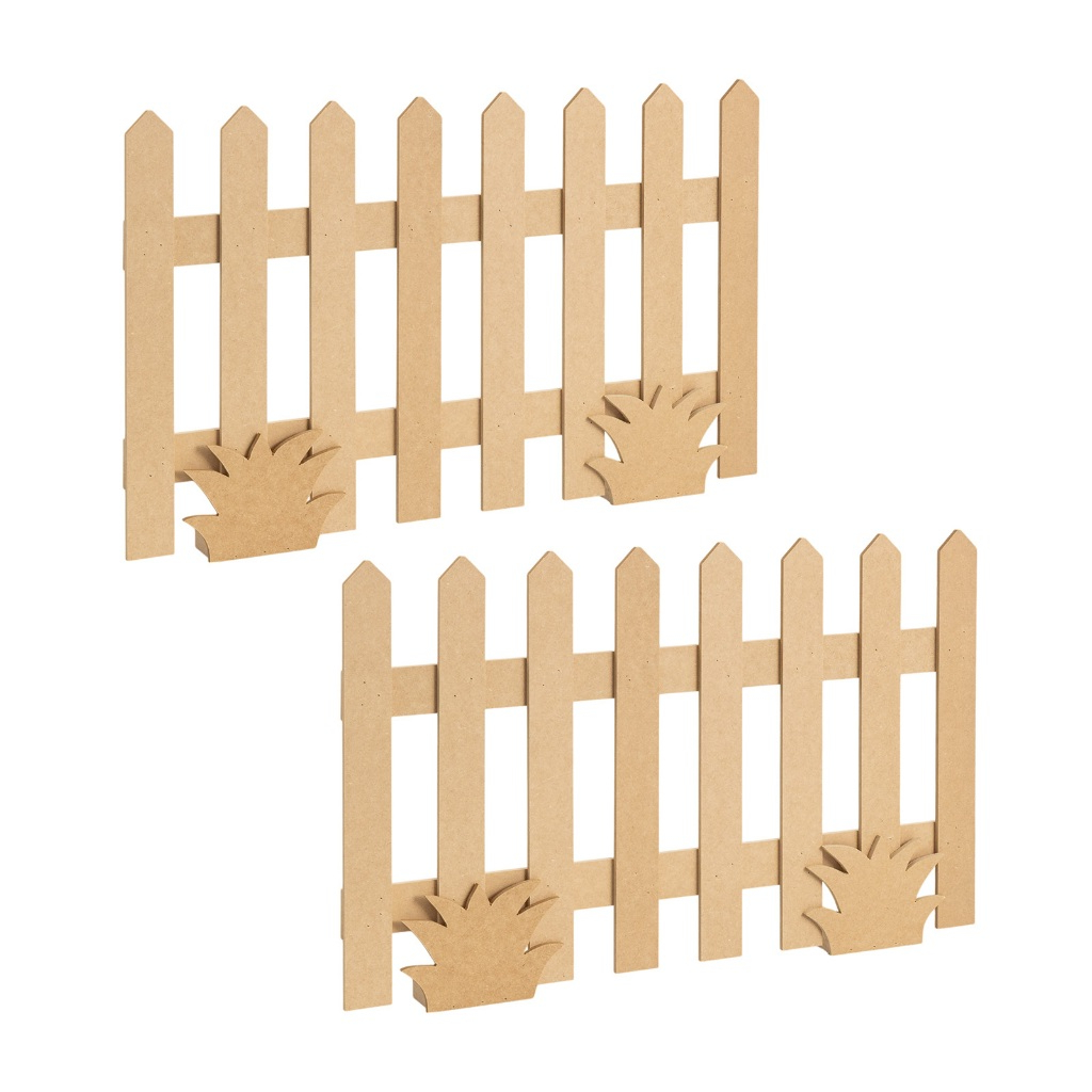Jogo 2 Cercas grama Chão Fazendinha Decorativa Enfeite Mdf display