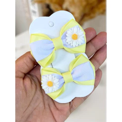 Parzinho de laços margarida cabelo infantil