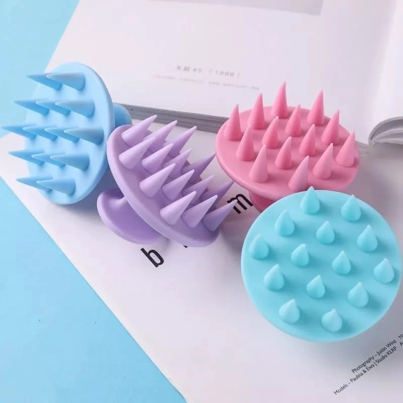 Escova De Lavar Cabelo de Silicone Auxilia O Crescimento Diminui A Quebra Diversas Cores em Oferta na Shopee