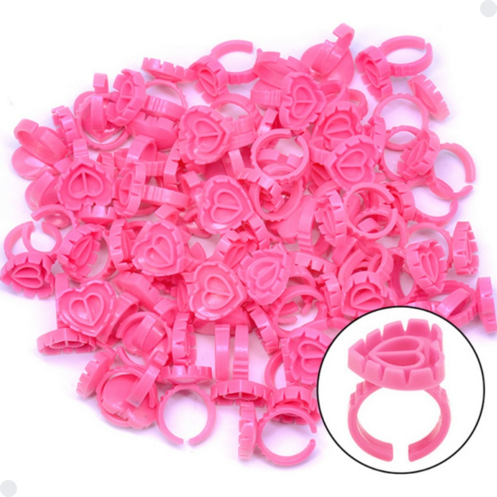 500 Anel Batoque Porta Cola Para Extensão De Cilios- Coração em Oferta na Shopee