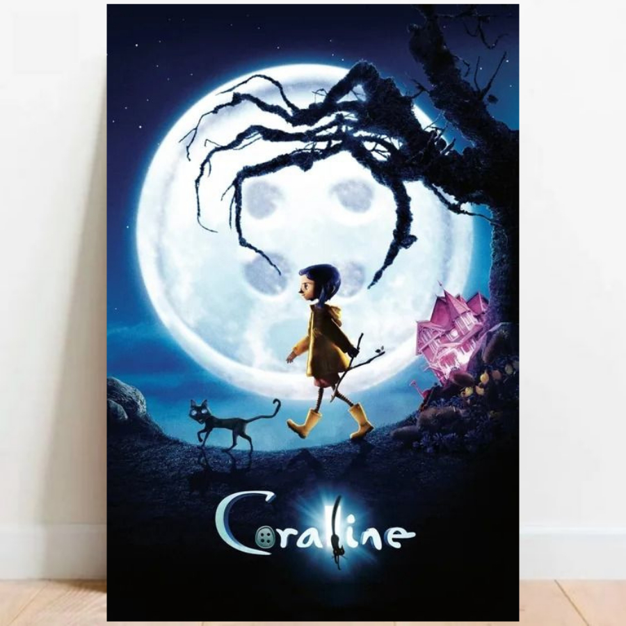 Quadro Placa Decorativa Desenho Coraline e o Mundo Secreto geek Neil Gaiman livro infantil 04 em Oferta na Shopee