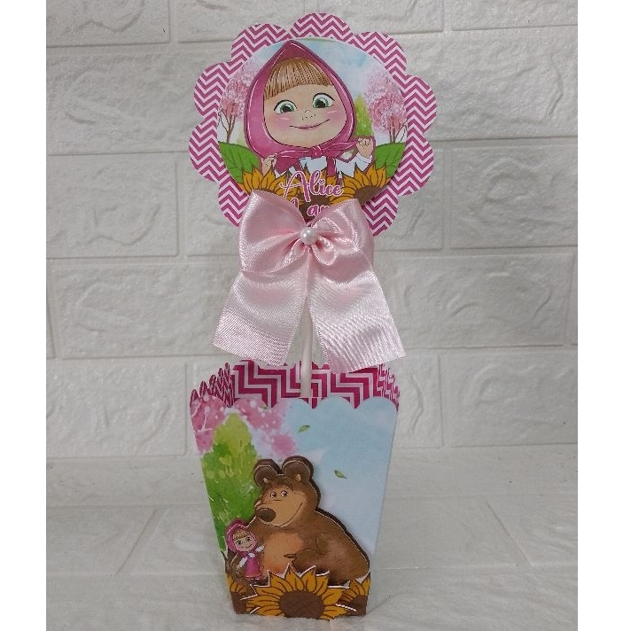 Centro de Mesa  Cachepot masha e o urso- Personalizados - Lembrancinhas - Festa Infantil - Aniversário /