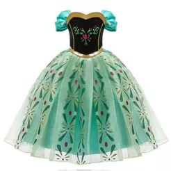 fantasia vestido infantil ana frozen festa criança princesa