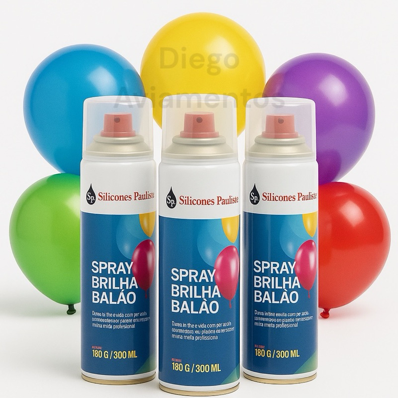 Kit Spray Brilho Para Balão Com 3 Unidades em Oferta na Shopee