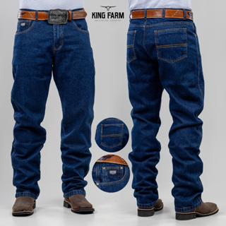 calça jeans country masculina king farm modelo americano 100% algodão em Oferta na Shopee