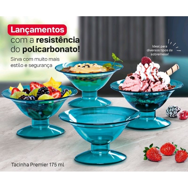 KIT 4 TACINHA PREMIER 175ML TURMALINA EM POLICARBONATO - TUPPERWARE