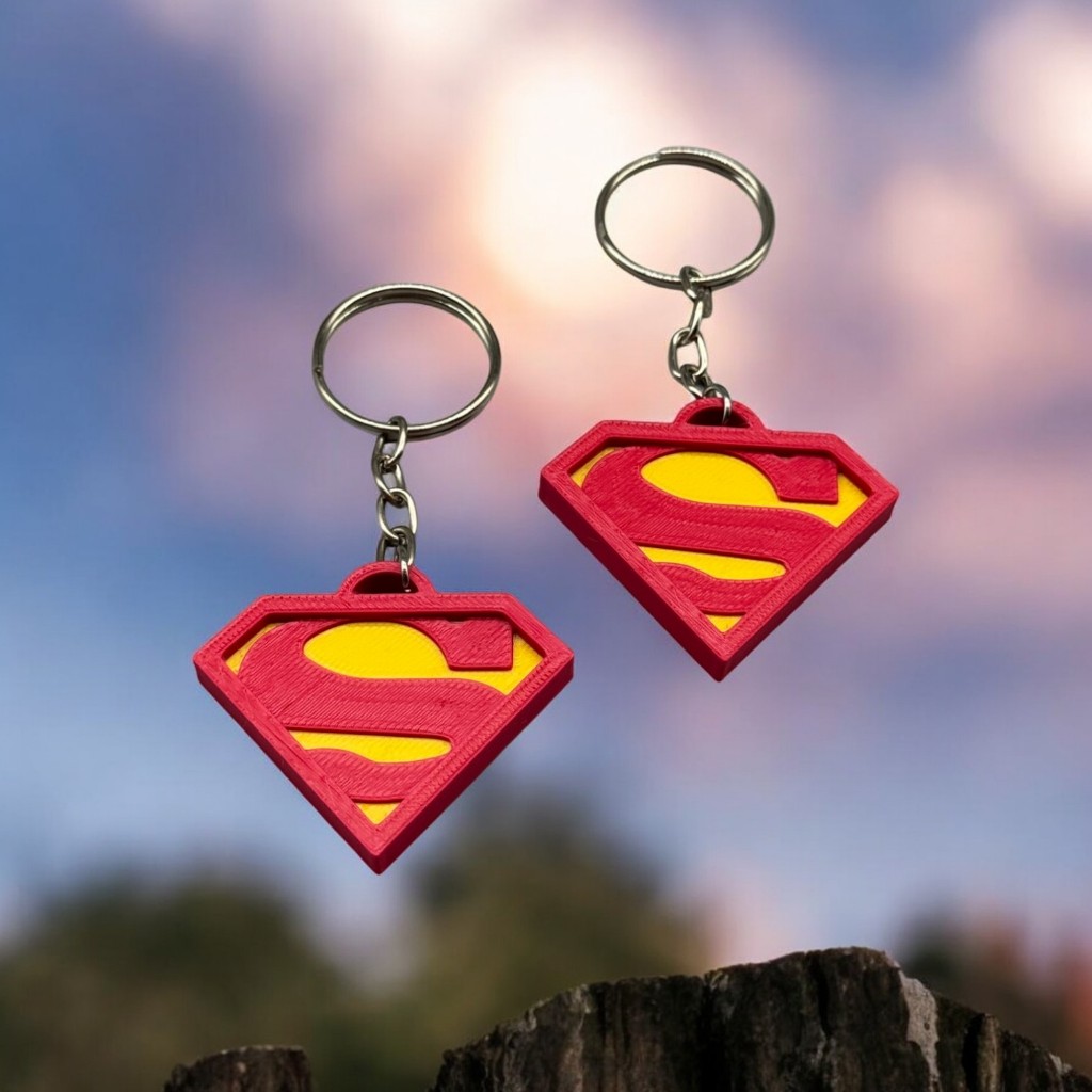 Chaveiro Superman Super Herói Escudo Liga da Justiça 3D