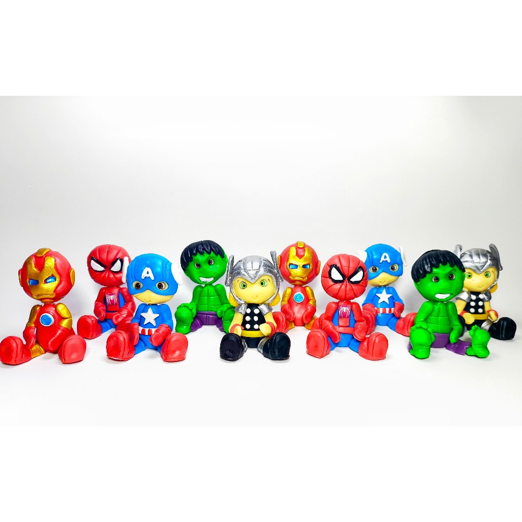 Lembracinhas Luxo Apliques biscuit Vingadores festa Homem Aranha Ferro Hulk Thor Capitão América