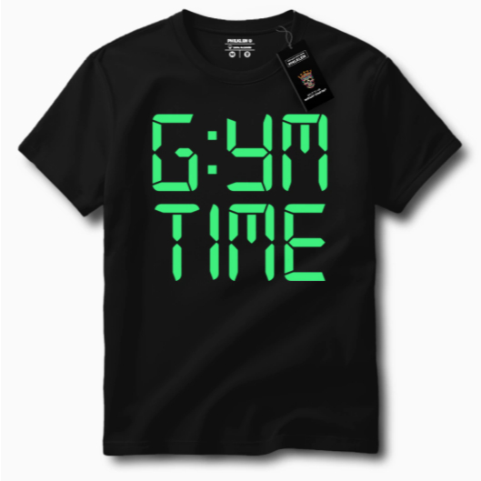 Camiseta Masculina Com Estampa GYM TIME Tecido Premium 100% Algodão