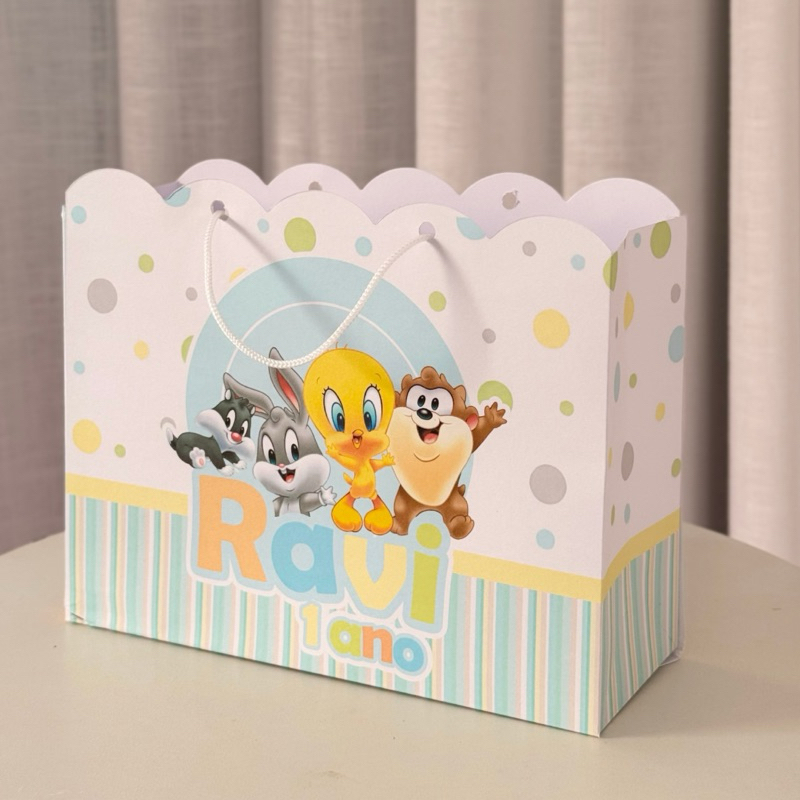 Sacolinha Personalizada Looney tones ( PEGUE E MONTE ) lembrancinha - festa - aniversário