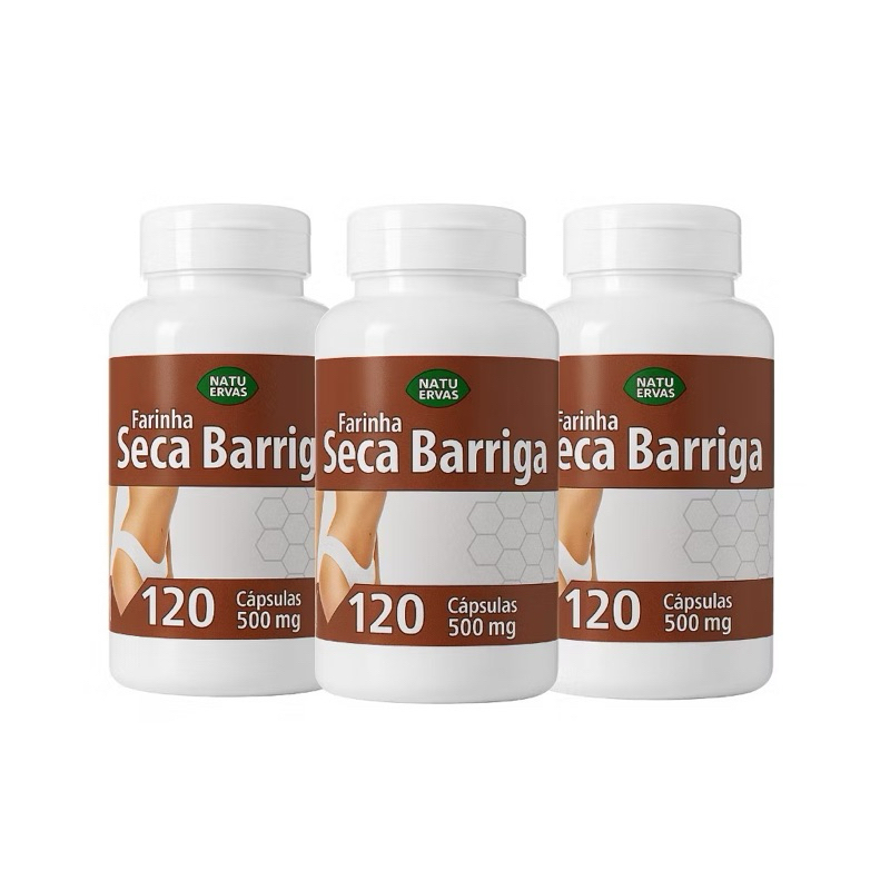 peso/medidas/redutor/barriga/seca 120 caps 500mg - Kit com 1, 2 e 3 unidades