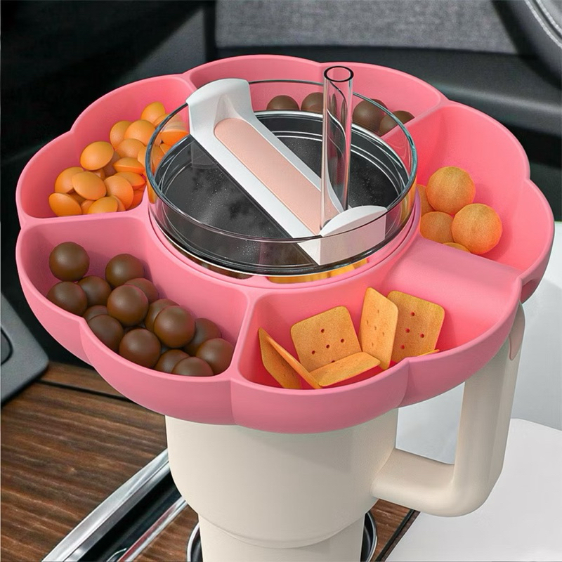 Petisqueira Tigela de silicone Bandeja de lanche suporte tigela acessóroo de copo 1200ml