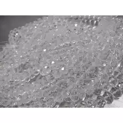 Miçangas Contas De Cristal Vidro 8mm Cor Branca Translucida "ACHATADAS"