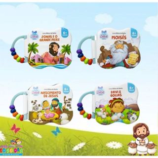 Livro Bíblico de Banho com chocalho Todolivro em Oferta na Shopee