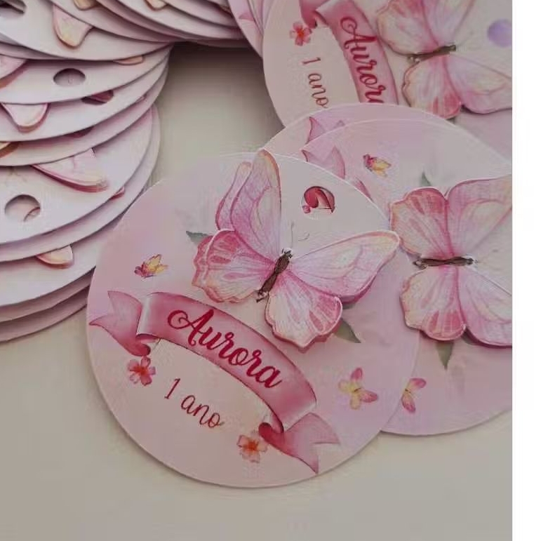 Tags Agradecimento 3D jardim encantado borboletas 15 anos debutante em Oferta na Shopee