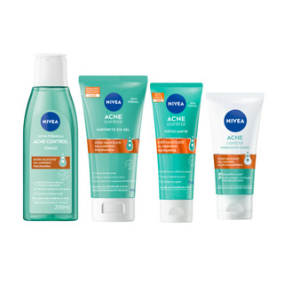KIT NIVEA ACNE CONTROL - SABONETE + TÔNICO + ESFOLIANTE + HIDRATANTE