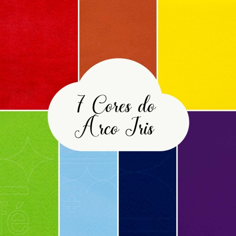 Kit Feltros Santa Fé 7 Cores do Arco Íris Artesanato Patchwork Costura