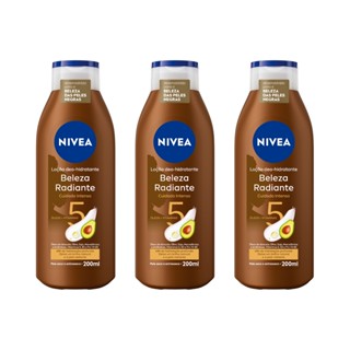 Kit NIVEA Hidratante Desodorante Corporal Beleza Radiante Cuidado Intenso 200ml - 3 unidad...