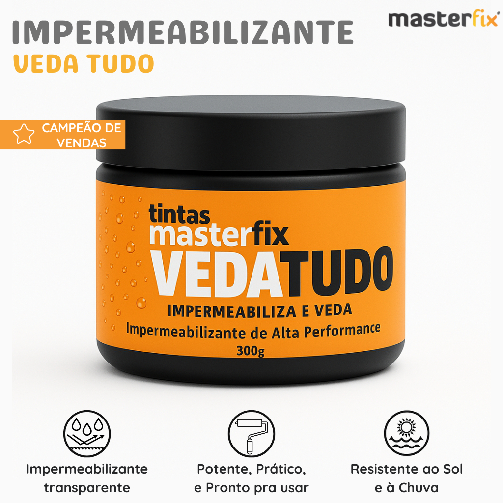 Impermeabilizante Invisível  Massa Transparente de Revestimento Veda Tudo 300g