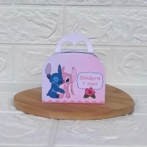 PEGUE E MONTE - Caixinha Maletinha personalizada Stitch e Angel -  Lembrancinhas - Caixinhas para festa - Aniversário
