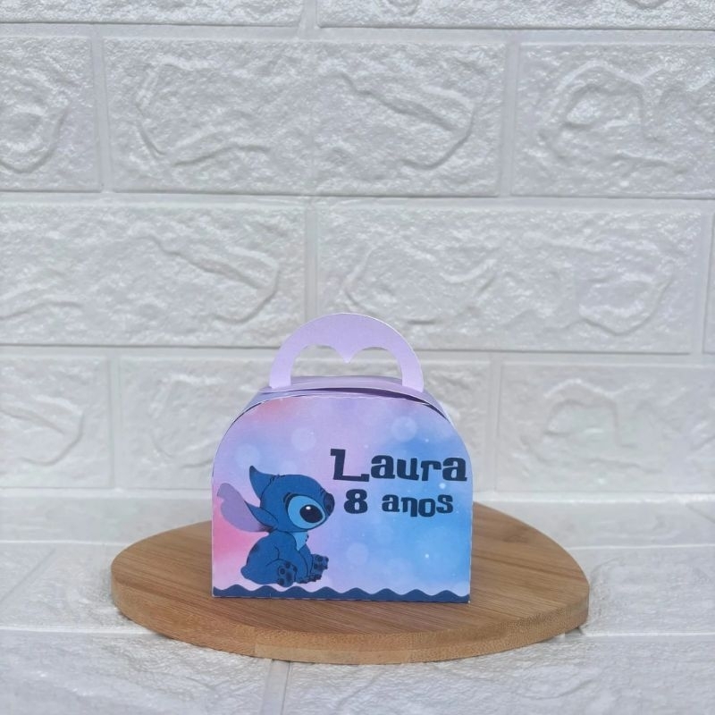 PEGUE E MONTE - Caixinha Maletinha personalizada Stitch -  Lembrancinhas - Caixinhas para festa - Aniversário