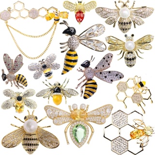 12 Broche Mulheres Delicado Little Bee Broches Pin Strass Cristal em Oferta na Shopee