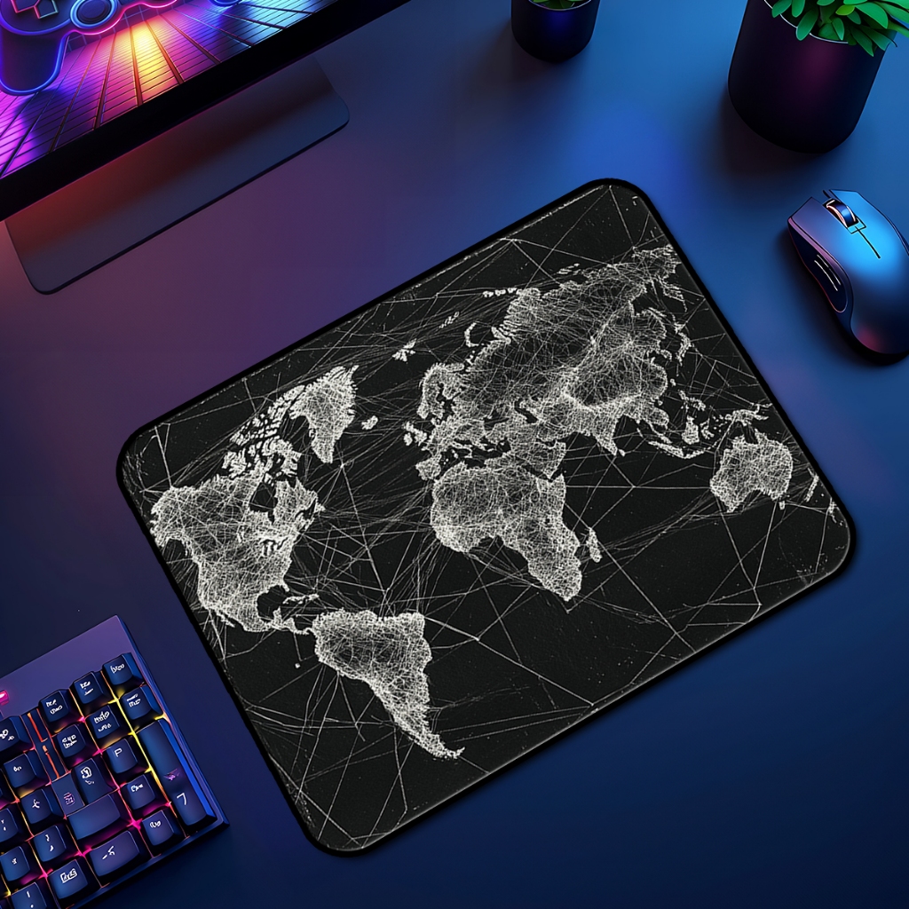Mouse Pad Mapa Mundi Quadrado Antiderrapante 24x26 Cm Premium Anime Borda Costurada em Oferta na Shopee