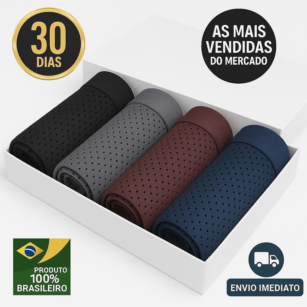Kit 5 Cuecas Boxer Box Dry Fit Alto Padrão Premium Tecido Furadinho