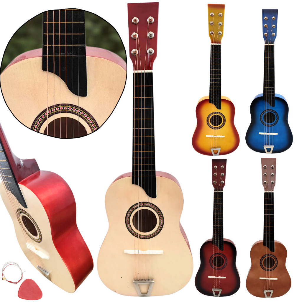 Imagem Violão Infantil Mini Violão Profissional De Madeira Iniciante Corda de Aço Aprendizagem Musical