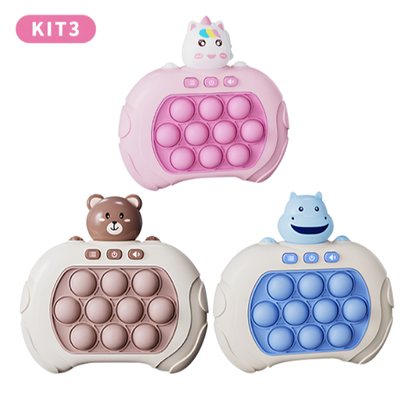Kit 3 Mini Brinquedo Pop It Up Fidget Toy Game Brinquedo Anti Stress Eletrônico