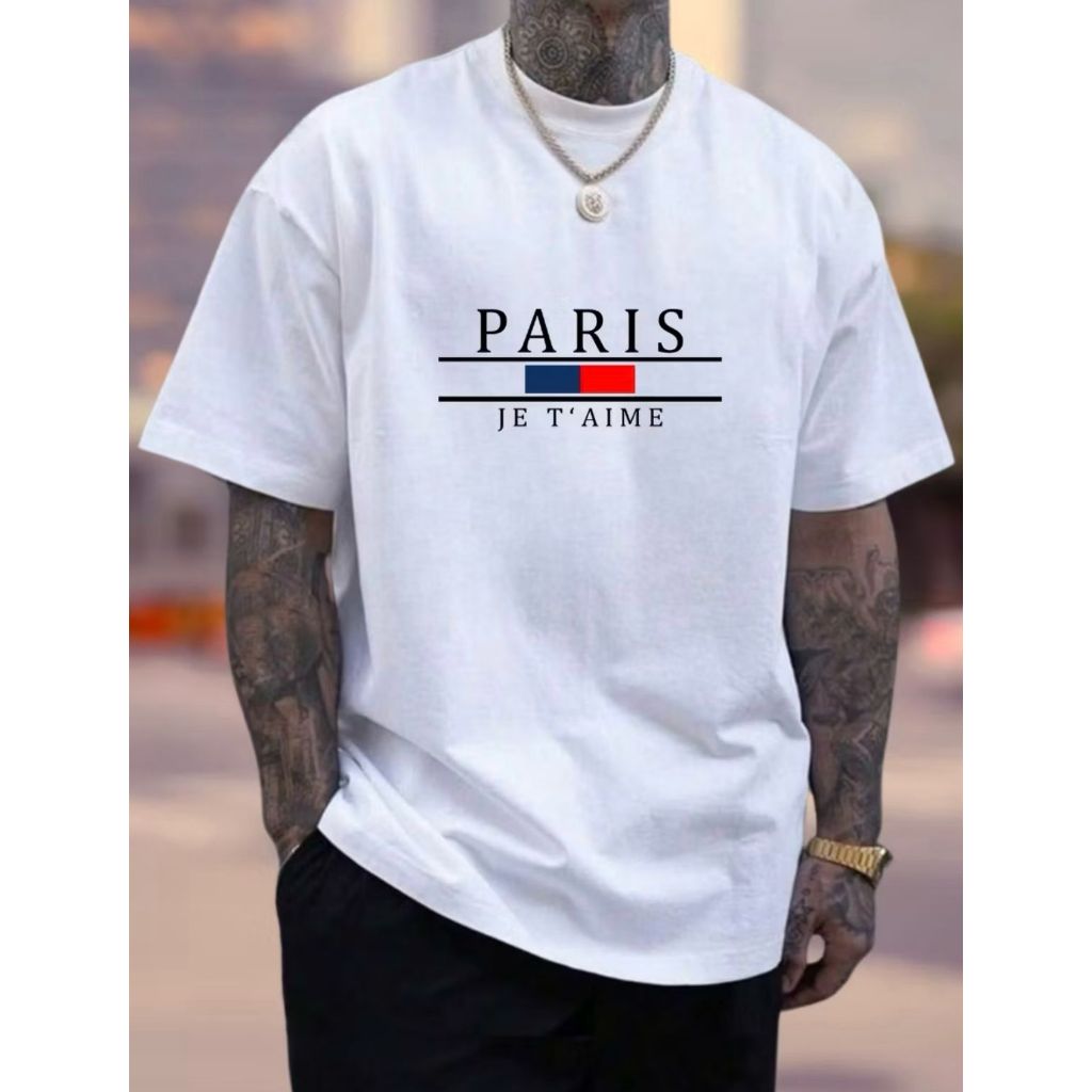 Camiseta Masculina Streetwear Paris Style 100% Algodão Malha Premium
