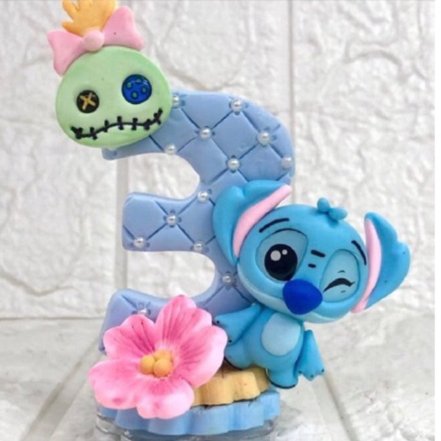 Vela Personalizada de Biscuit Tema Stitch