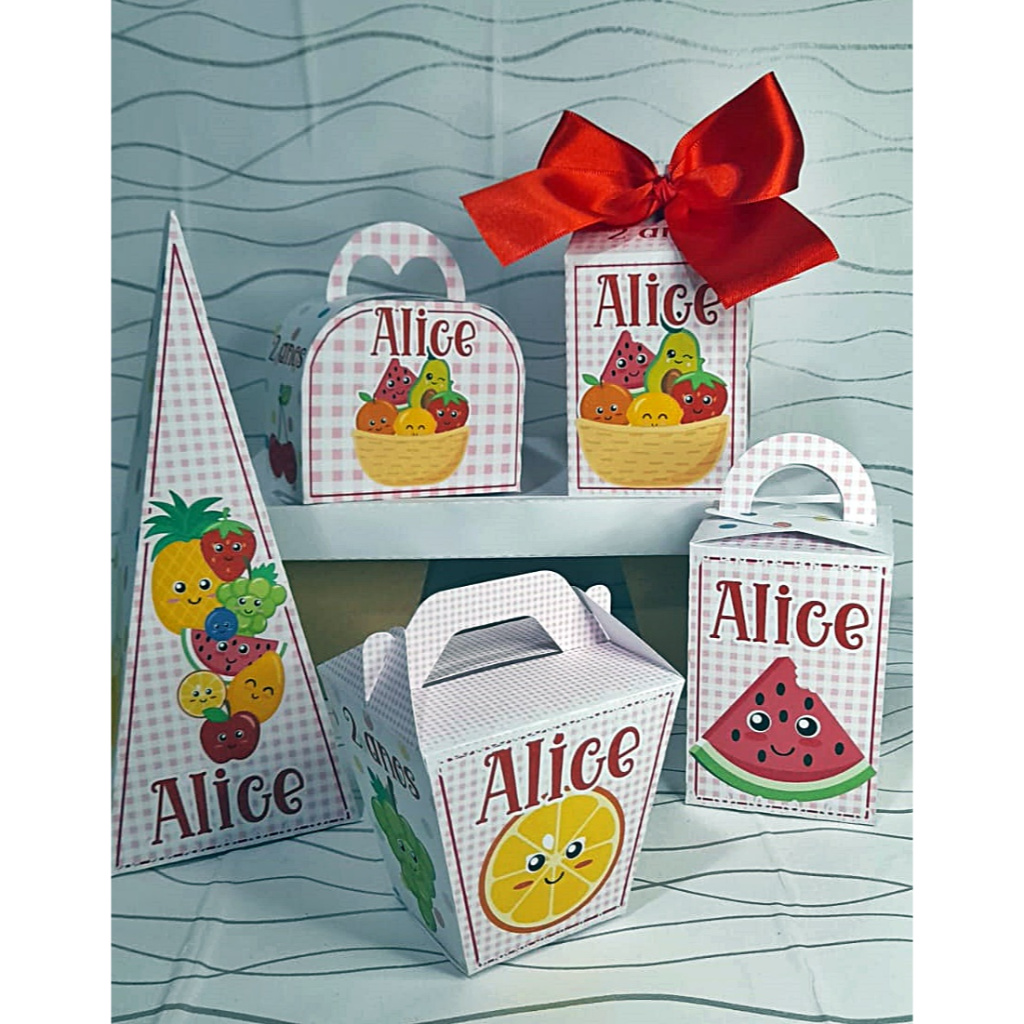 Personalizados Frutinhas - Picnic - menina (PEGUE E MONTE) kit festa infantil - lembrancinha - aniversario