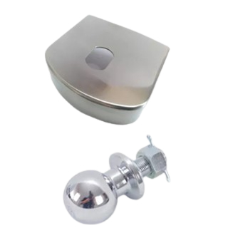 Esfera De Engate 50mm Cromada Aço Maciço E Capa Inox