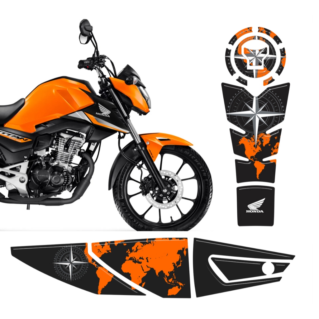 Adesivo Tanque Bocal Escap M01 Moto Titan Fan Start 160 2025