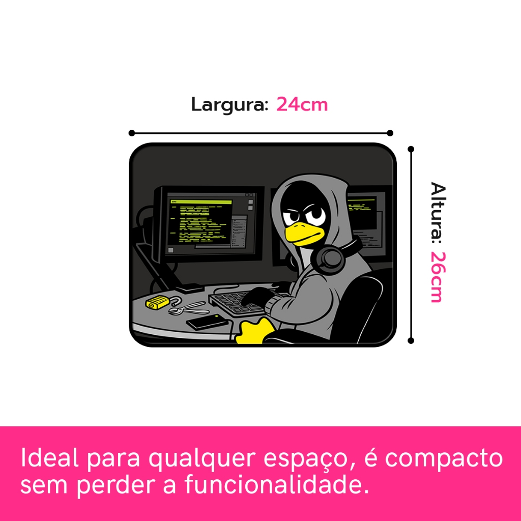 Mouse Pad Softwares Quadrado Antiderrapante 24x26 Cm Premium Anime Borda Costurada — imagem 2 de 2