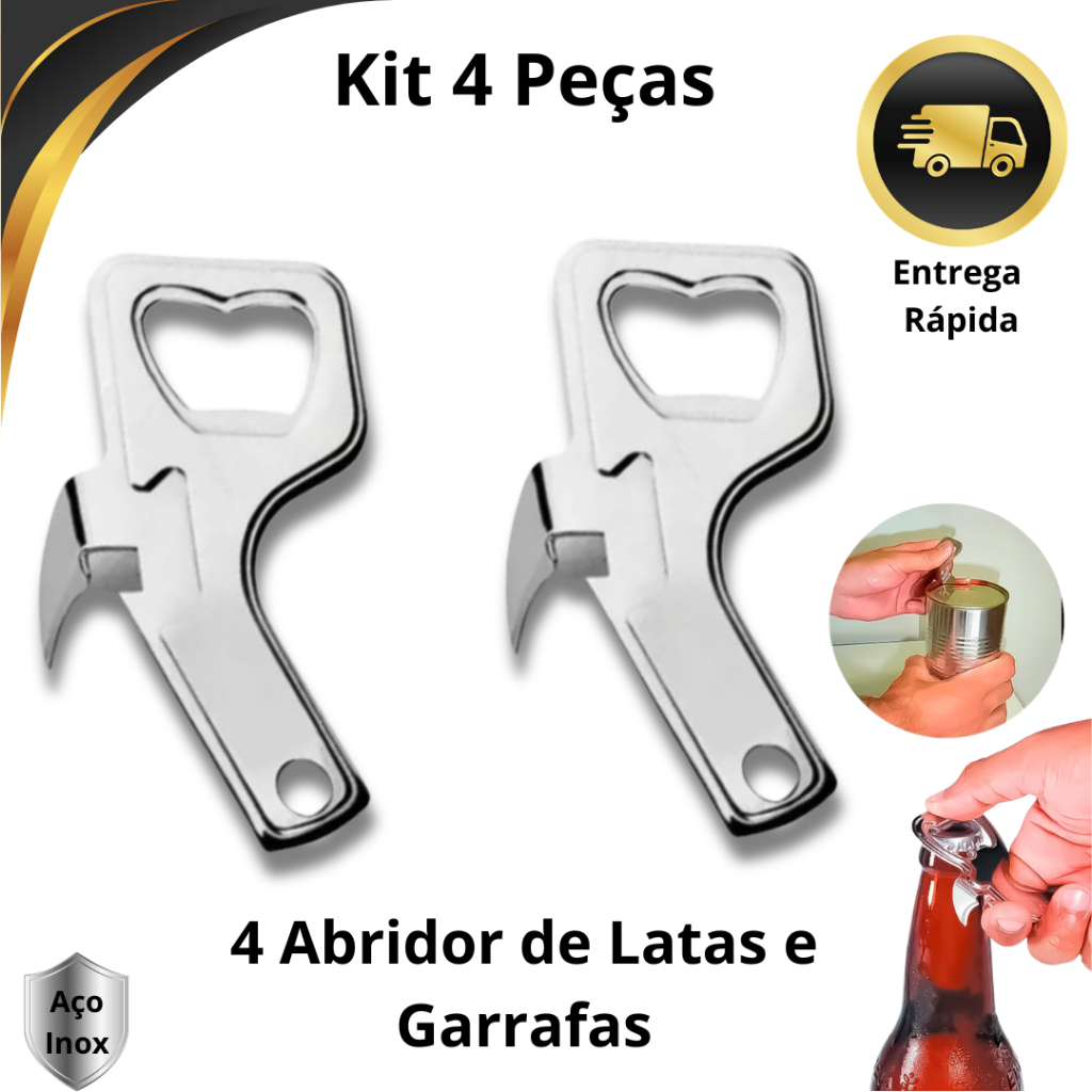 Abridor de Garrafas e Latas Em Aço inox Para Bares Lanchonetes e Restaurantes