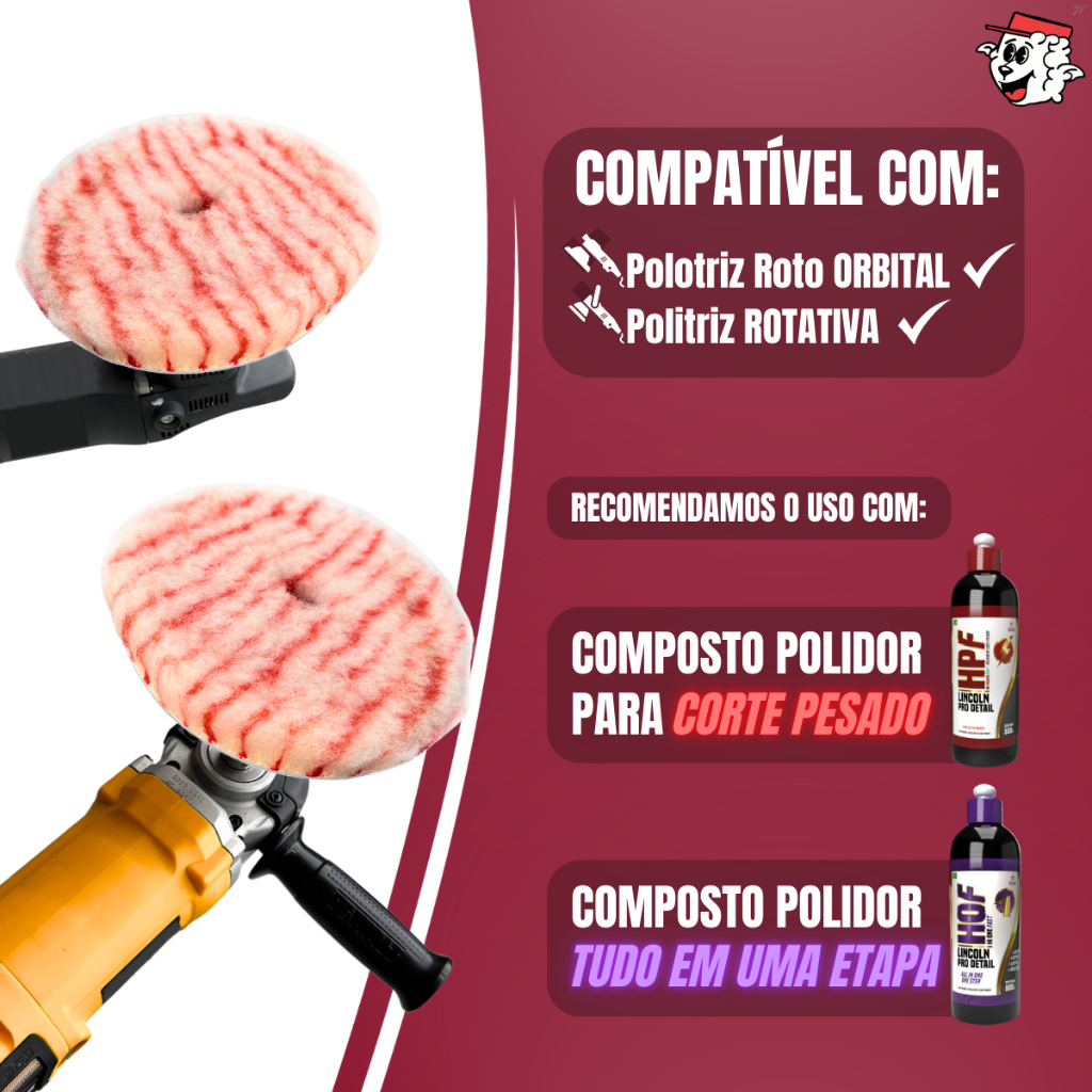 Boina de Lã Pirulito 5 Polegadas Corte Pesado Lincoln — imagem 2 de 2