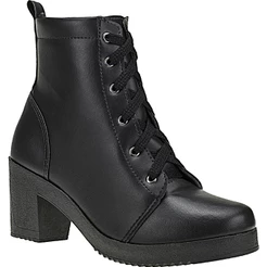 Coturno Feminino Casual Cano Médio Salto Bloco Confortável