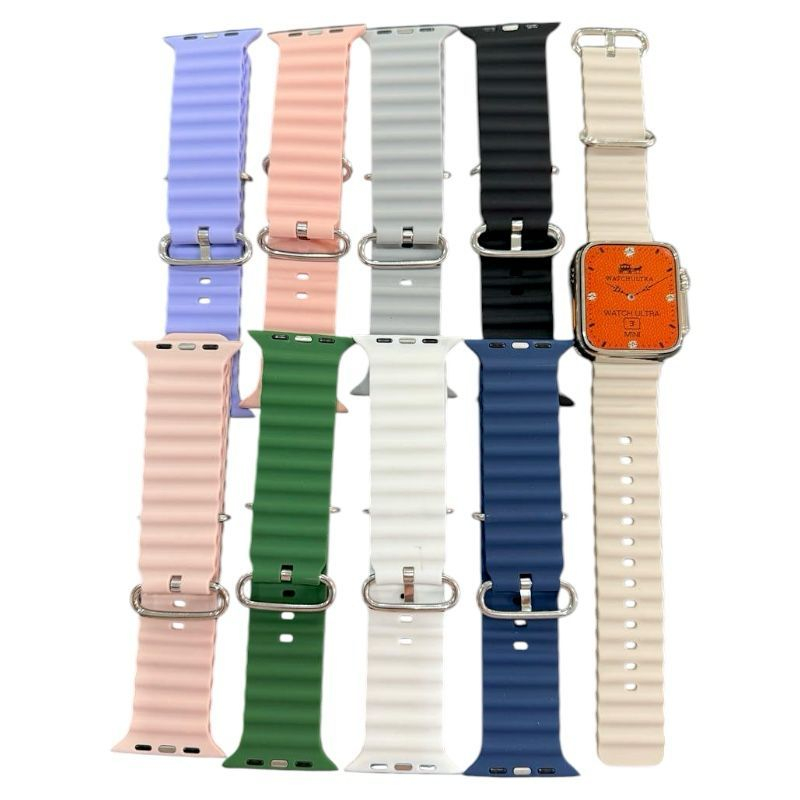 Kit Pulseira Ocean para Smartwatch Apple Watch Series Ultra 49mm Oceano Relógio